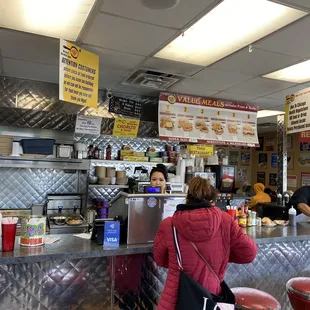 Old style 50&apos;s/60&apos;s diner stainless steel everywhere