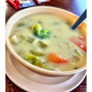 Vegetable Soup @ Steak N Egger.Chicago, IL Open 24/7 Breakfast Lunch Dinner. Steaks Sandwiches Burgers Salads Pancakes etc. Simple. Cool!