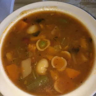 A nice chicken vegetable soup. Great side dish. Made daily :)