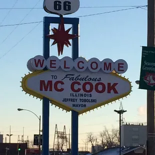 the welcome sign for the restaurant