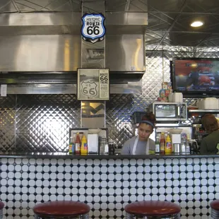 interior at the counter