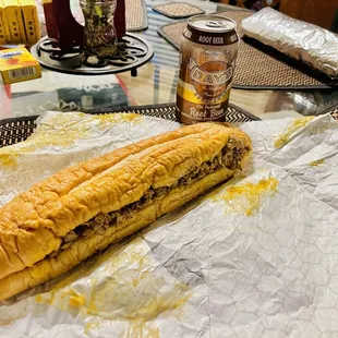 Philly Cheesesteak with onions and cheese whiz