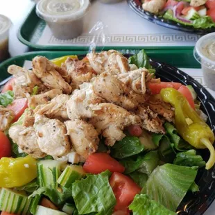 Greek Salad with grilled chicken...So GOOD!!!