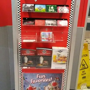 Gift card display at front of store.