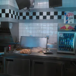 Manager stood on this counter to reset screen and did not cover food or wipe off counter. My cup was filthy.