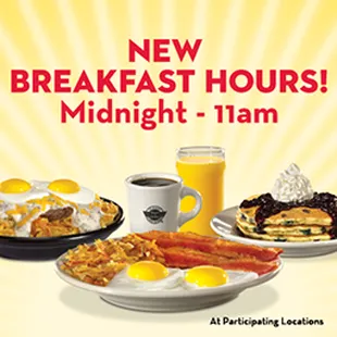  breakfast hours at midnight
