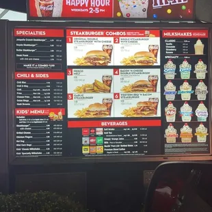 Drive thru Menu