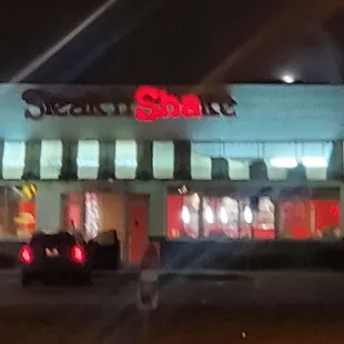 Awnings falling apart, sign is burnt out.. yuck.