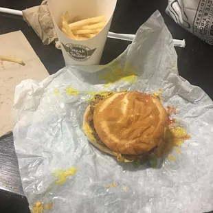 My order after waiting for an hour in drive thru. It was a large and still wasn't great.