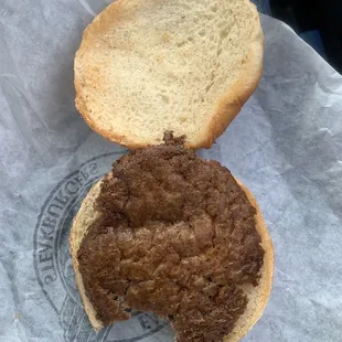 A hamburger and bun