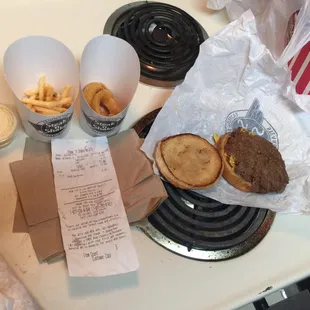  a burger and french fries