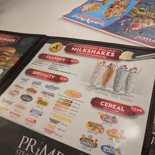 Shake menu