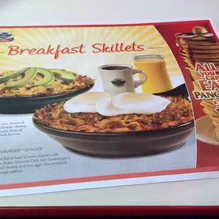 Breakfast skillet and all you can eat pancakes !!!