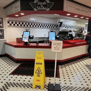 They have eat in or to go they no longer have table service.  You order at a digital kiosk then fetch your food when your number is called