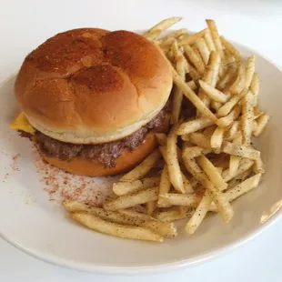 The Cajun double steak burger and fries