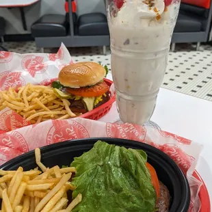  a burger and french fries