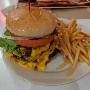7x7 burger with toppings