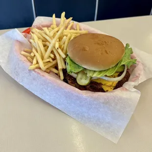 Double Steakburger Double Cheese &amp; Fries
