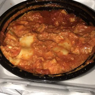 a dish of food on a table