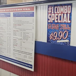 Menu board near entry