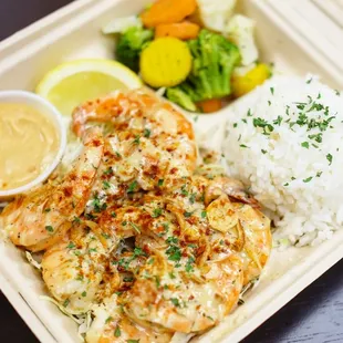 Cream Garlic Shrimp Plate