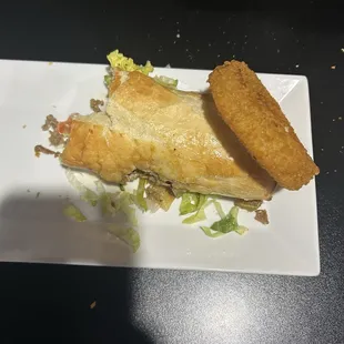 Cheesesteak and onion ring