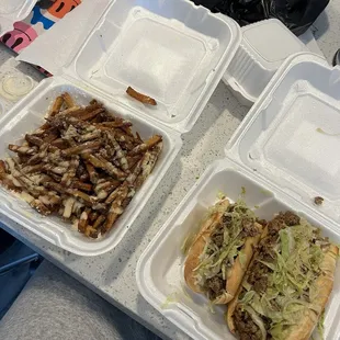 Philly Cheesesteak with garlic parm fries
