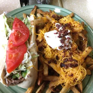 The Philly Cheesesteak sub with loaded fries