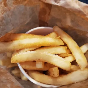 french fries in a paper bag