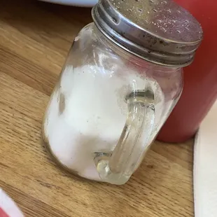 FILTHY gunk build up on salt shaker. Everything at the tables was extremely disgusting. Cleaning is not part of their duties I guess