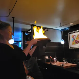 Saganaki presentation