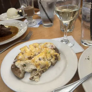 Twice baked potato was a perfect accompaniment to the steak dinner