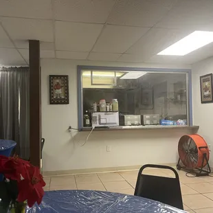 Window to view the kitchen