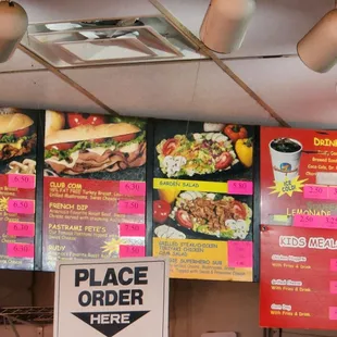 the menus of a restaurant