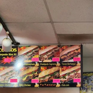 a menu for a restaurant