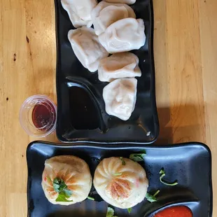 Seared Juicy Pork Bao &amp; Steamed Pork &amp; Cabbage Dumplings