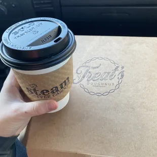 12 oz. Mocha ft. donuts from Steam&apos;s new neighbor