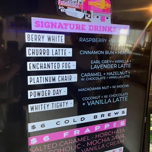 Signature drinks