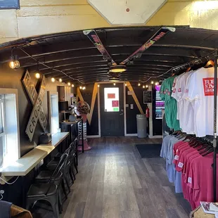 The coffee shop is inside this cute little train car.  Very quaint.