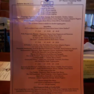 the menu