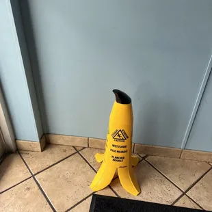 a banana peel on the floor