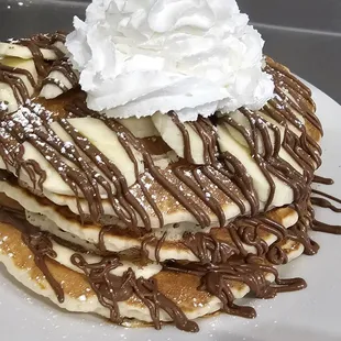 Banana Nutella pancakes
