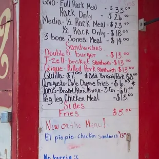 Menu while at Brew Lab 8/7/22