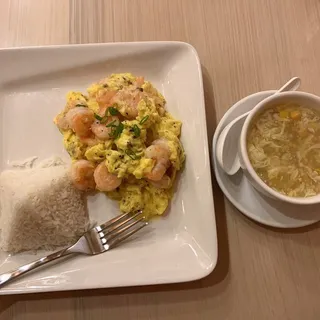 Silky Eggs w. Shrimp in Black Truffle