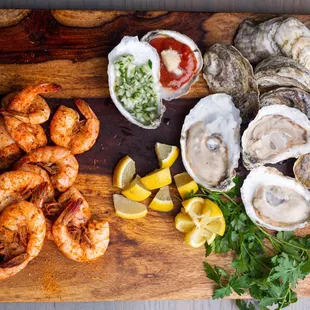 Steamed Spiced Shrimp &amp; Oysters on the Half Shell