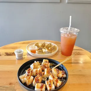rice noodle rolls + mix and match + guava soda