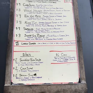 Today&apos;s menu 12/4/18 in front of South College