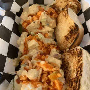 Buffalo chicken salad sliders