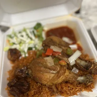 Kids Jollof Rice with Fried Chicken
