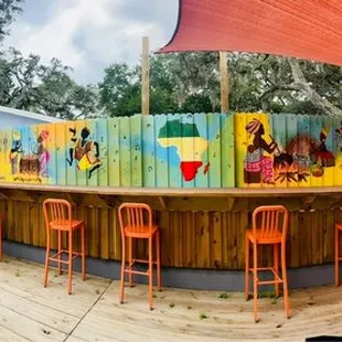 Their beautiful back patio. That black smiley was my husband. He doesnt wanna be seen by the public. lol